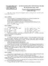 Kỳ thi chọn học sinh giỏi lớp 12 THPT năm học 2015 - 2016 đề thi môn Hóa học